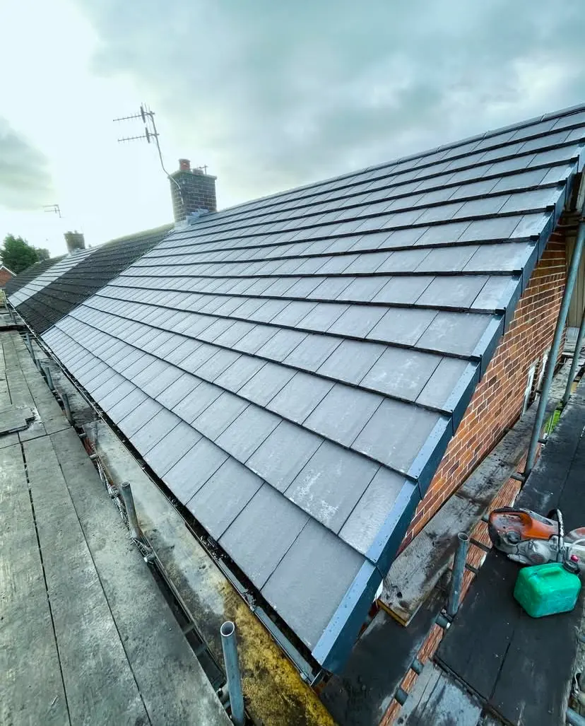Newly installed slate roof on a Southampton home